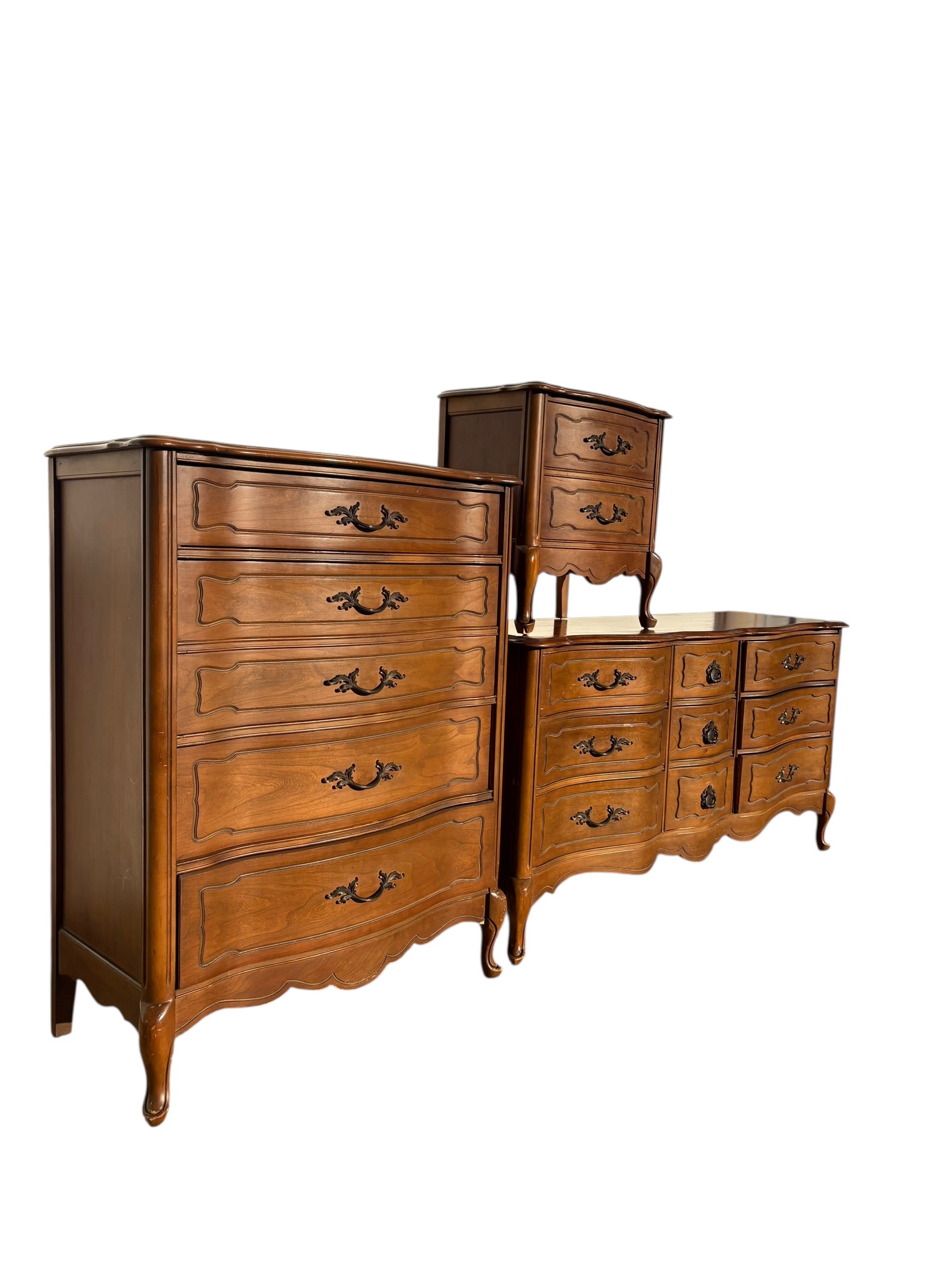 french provincial vintage dresser Vintage French Provincial Dresser Set – Velvet Vault Furnishing